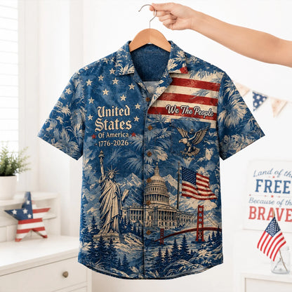 Custom USA Hawaiian Shirt - Personalized 250 Years Of Freedom Independence Day Gift