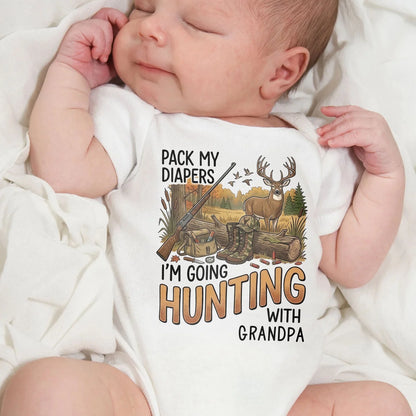Custom Hunting Baby Bodysuit - Personalized Gifts For Hunting Families - Pack My Diapers, I’m Going Hunting