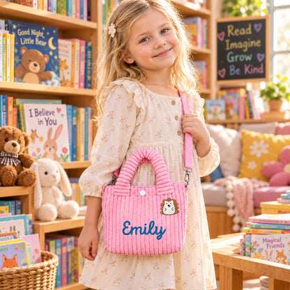 Custom Corduroy Crossbody Bag - Personalized Name & Patch Gift For Girls - Cute Style Made Just For Her